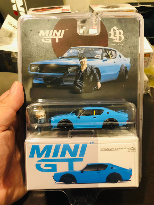 Mini GT #653 Tokyo Auto Salon 2024 exclusive Nissan Skyline Kenmeri Liberty Walk Baby Blue