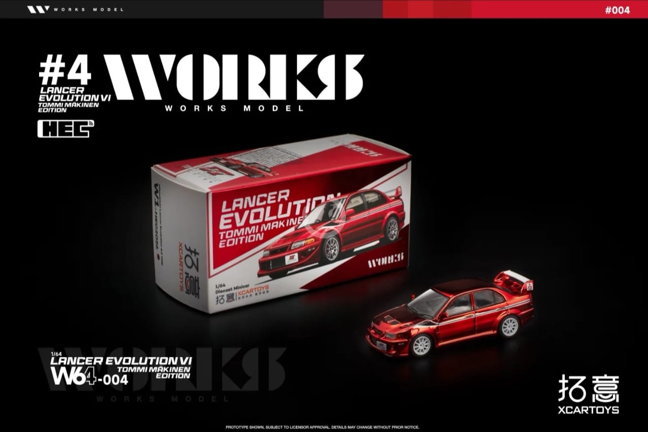 Works Model x XCarToys 1:64 Mitsubishi Lancer Evolution VI Tommi Makinen Edition #004 HEC Exclusive