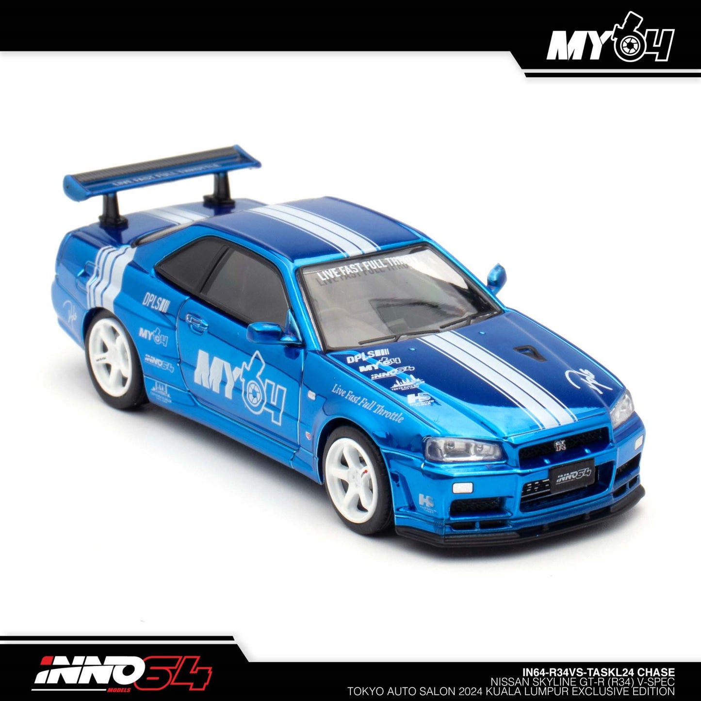 (Chase) Inno64 1/64 Tokyo Auto Salon Malaysia 2024 Exclusive Nissan GT-R R34