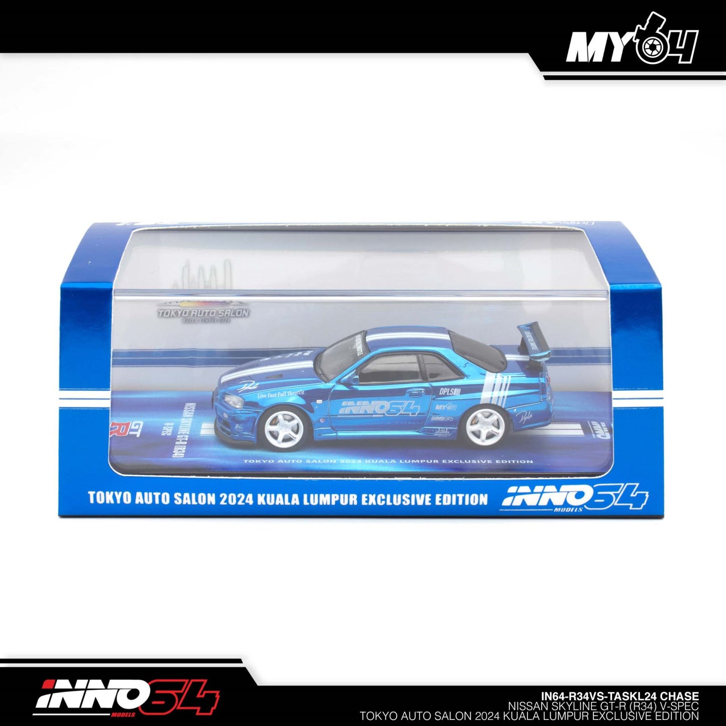 (Chase) Inno64 1/64 Tokyo Auto Salon Malaysia 2024 Exclusive Nissan GT-R R34