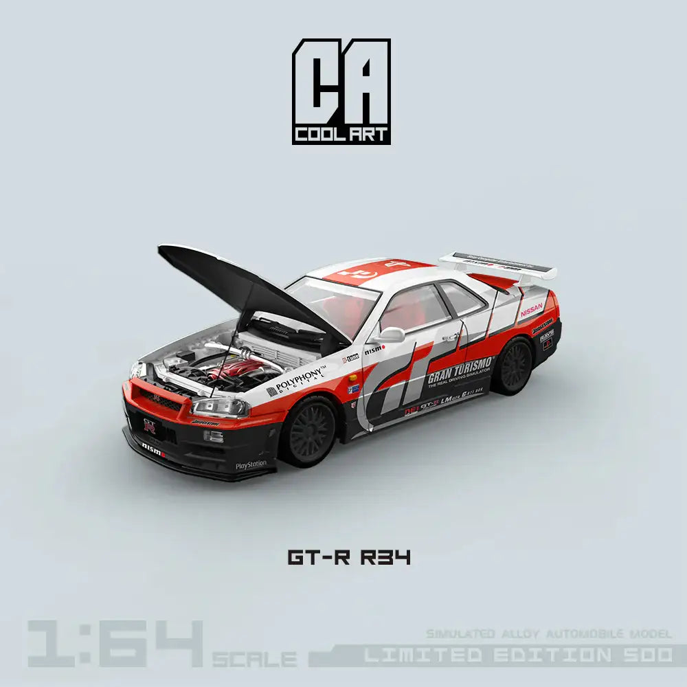 COOL ART 1:64 Scale Nissan GT-R R34 GRAN TURISMO Livery – Mobile Garage HK