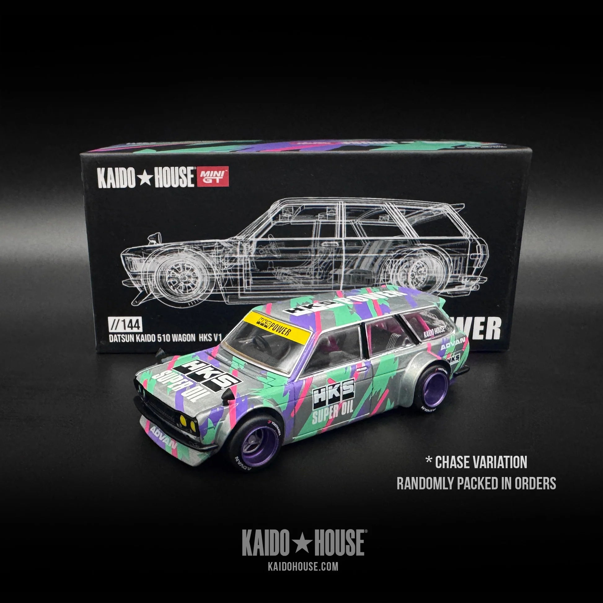 Mini GT x Kaido House #144 Datsun KAIDO 510 Wagon HKS V1 (Chase