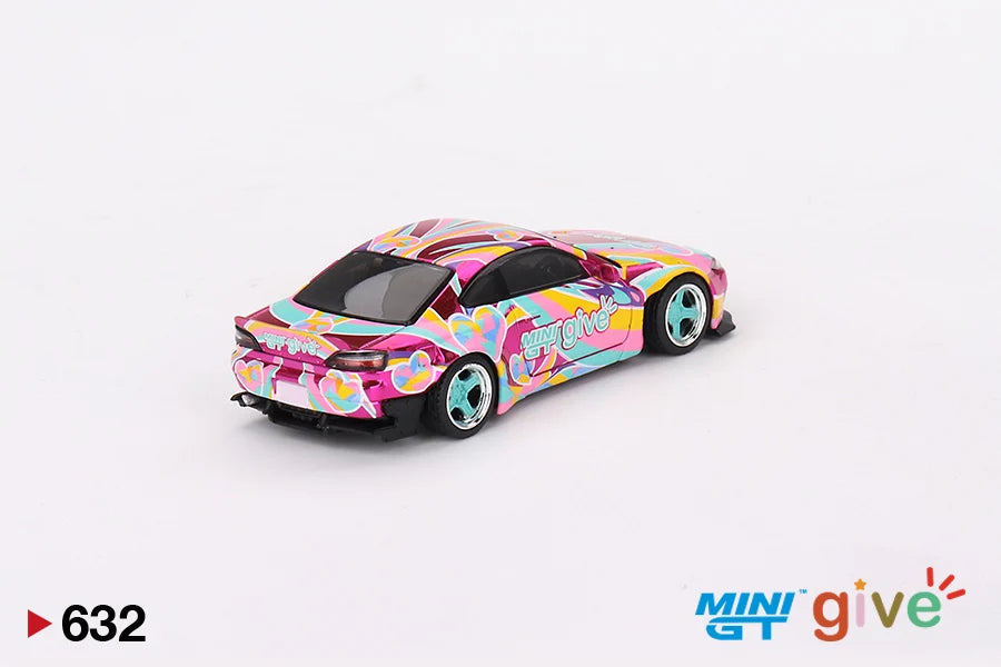 Mini GT #632 Hong Kong GIVE 2023 exclusive Nissan Silvia S15 Rocket Bunny Chrome Pink (#MGT00632-R)