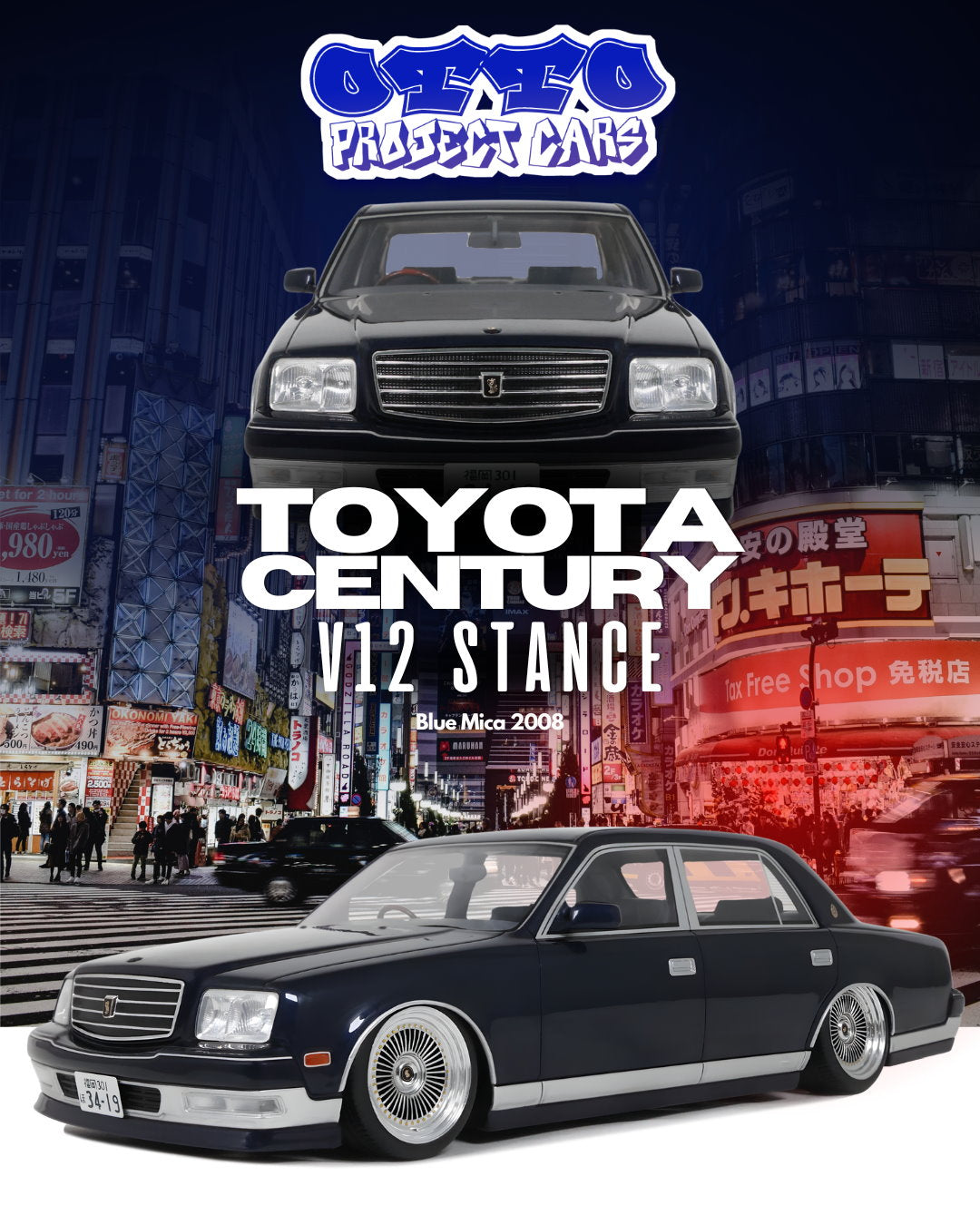 [Shipping included] OTTOMOBILE 1:18 OT1218 Toyota Century V12 Stance Blue Mica 2008