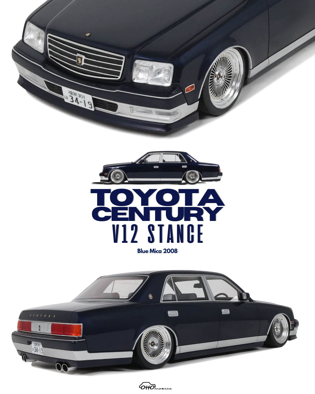 [Shipping included] OTTOMOBILE 1:18 OT1218 Toyota Century V12 Stance Blue Mica 2008