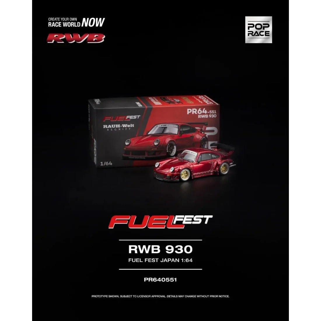 Pop Race PR640551 RWB 930 Fuel Fest Japan - Red