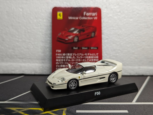 Kyosho 1:64 Scale Ferrari Mini Car Collection VII F50 White