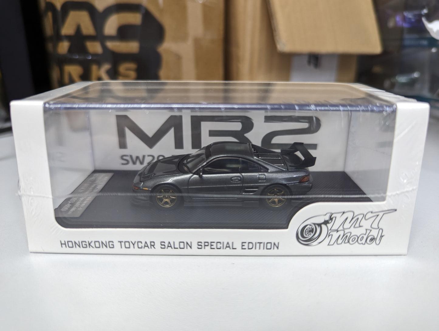 Micro Turbo 1:64 Scale Hong Kong Toycar Salon 2022 Toyota MR2 SW20 Gun Metallic