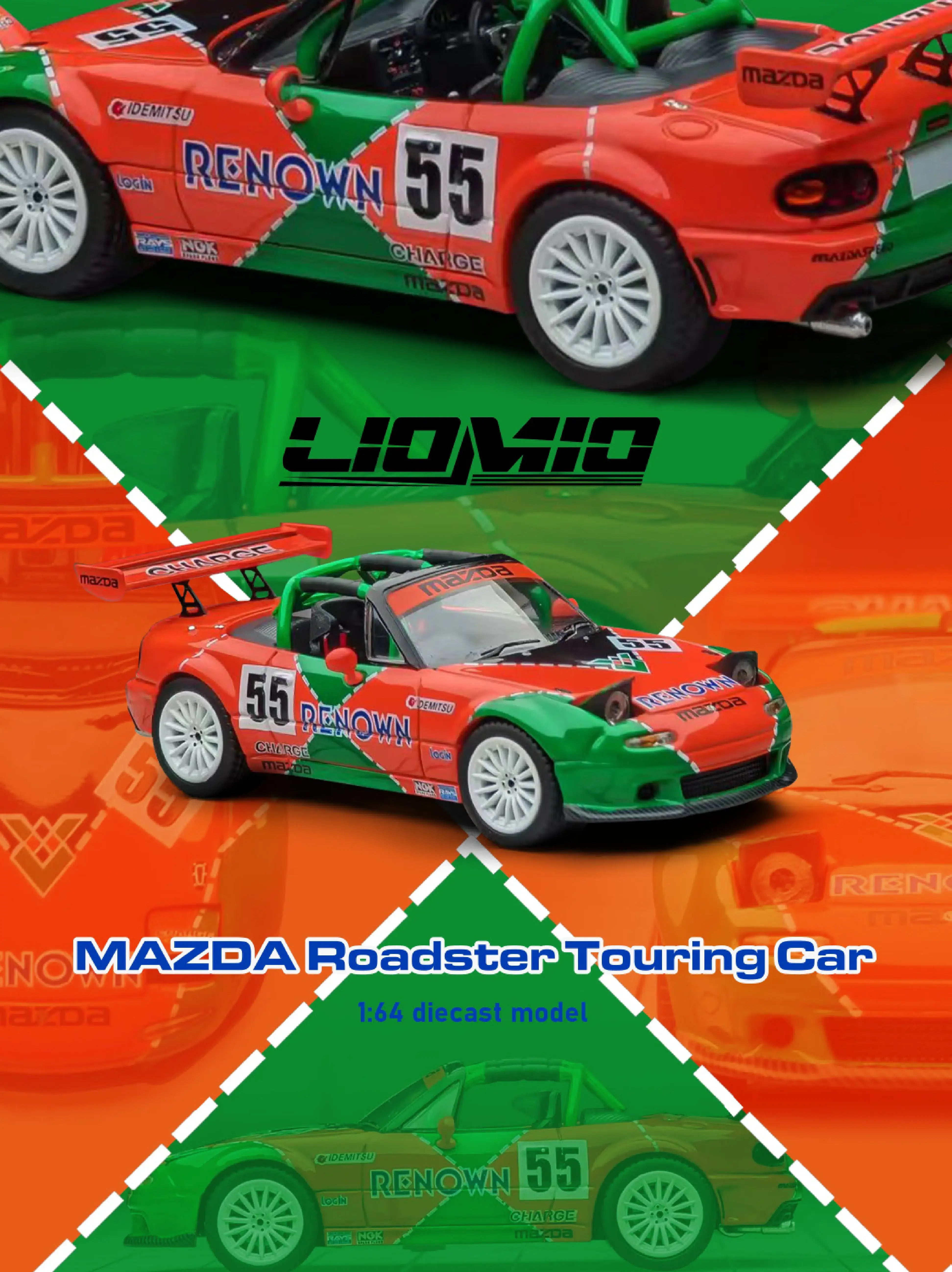 LIOMIO64 1:64 Mazda Roadster Touring Car #55 Renown – Mobile Garage HK