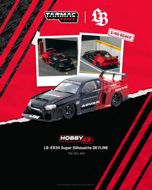 Tarmac Works 1:43 Scale LB-ER34 Super Silhouette SKYLINE ADVAN