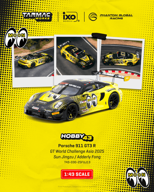 Tarmac Works 1:43 Scale Porsche 911 GT3 R GT World Challenge Asia 2025 Phantom Global Racing Sun Jingzu / Adderly Fong