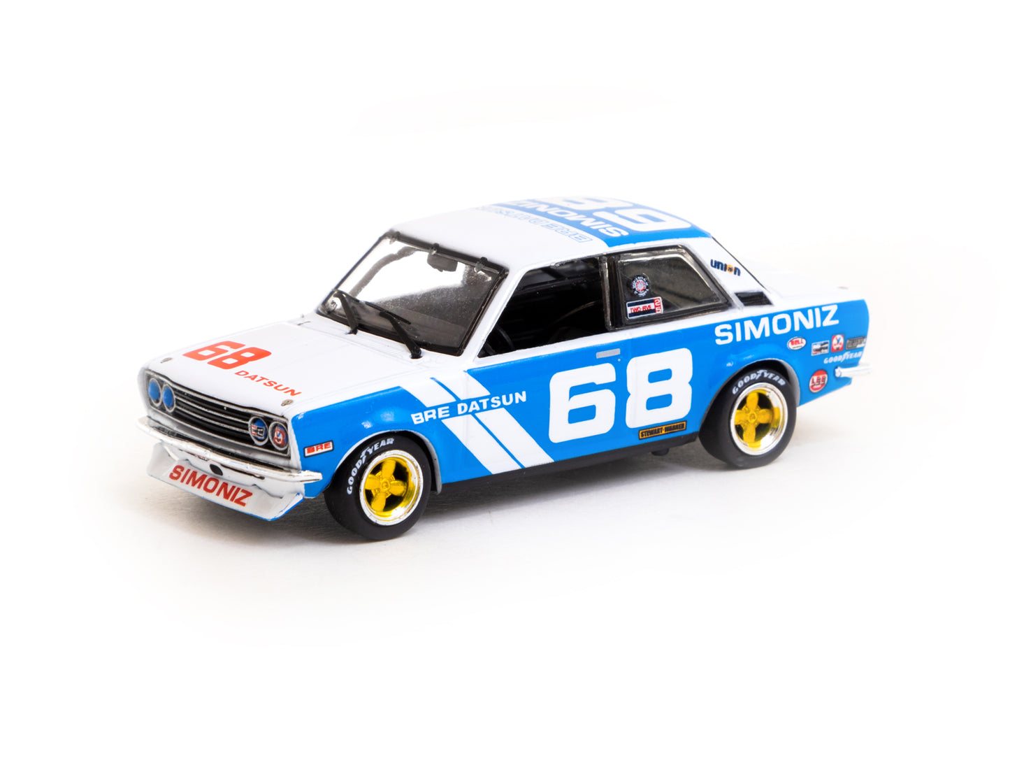 Tarmac Works 1:64 Scale BRE Datsun 510 Trans-Am 2.5 Championship 1972 Peter Gregg with BRE metal oil can