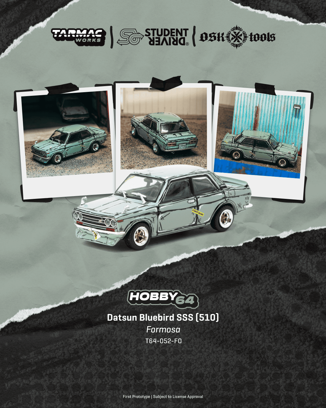 Tarmac Works T64-052-FO Datsun Bluebird SSS (510) Formosa