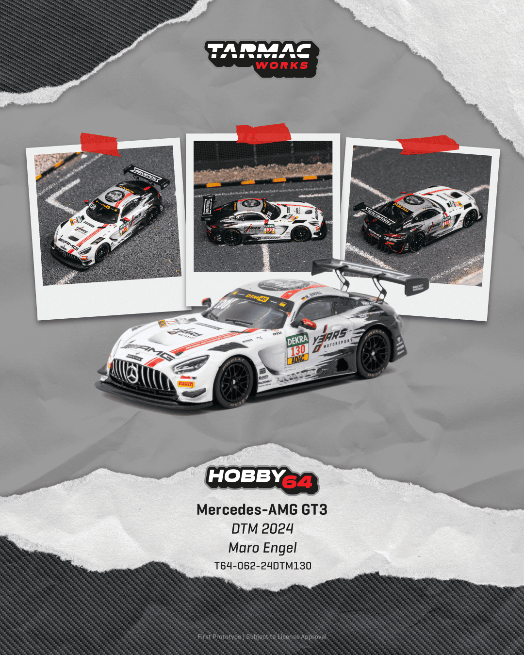 Tarmac Works Hobby64 Mercedes-AMG GT3 DTM 2024 Maro Engel 1:64 diecast model