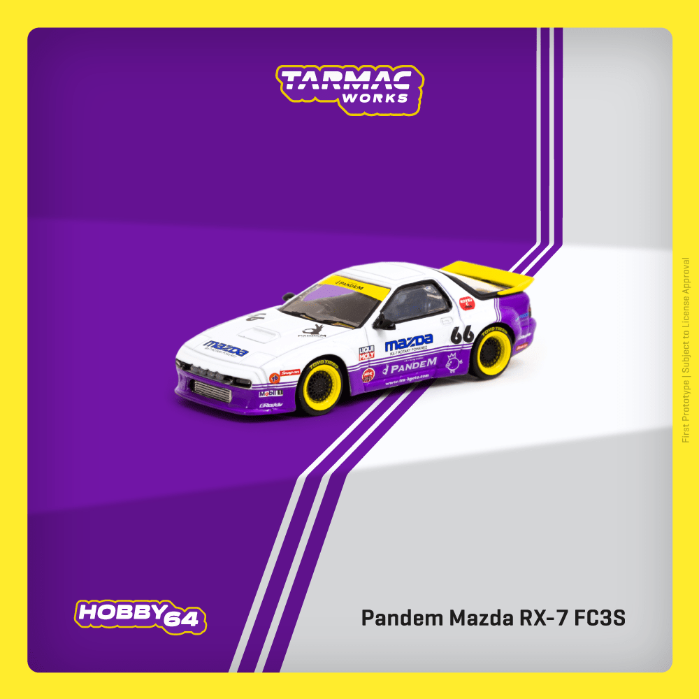 Tarmac Works 1:64 Scale Mazda Pandem RX-7 FC3S White / purple T64-066-WP