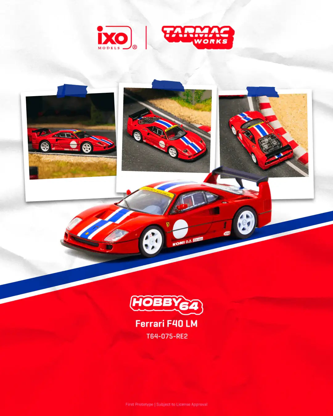 Tarmac Works 1:64 Scale Ferrari F40 LM Red – Mobile Garage HK