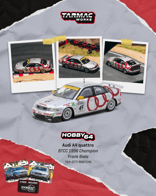 Tarmac Works T64-077-96BTC45 Audi A4 quattro BTCC 1996 Champion Frank Biela