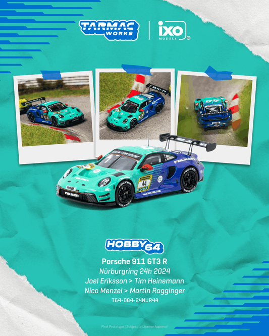 Tarmac Works T64-084-24NUR44 Porsche 911 GT3 R Nürburgring 24h 2024 Falken Motorsports