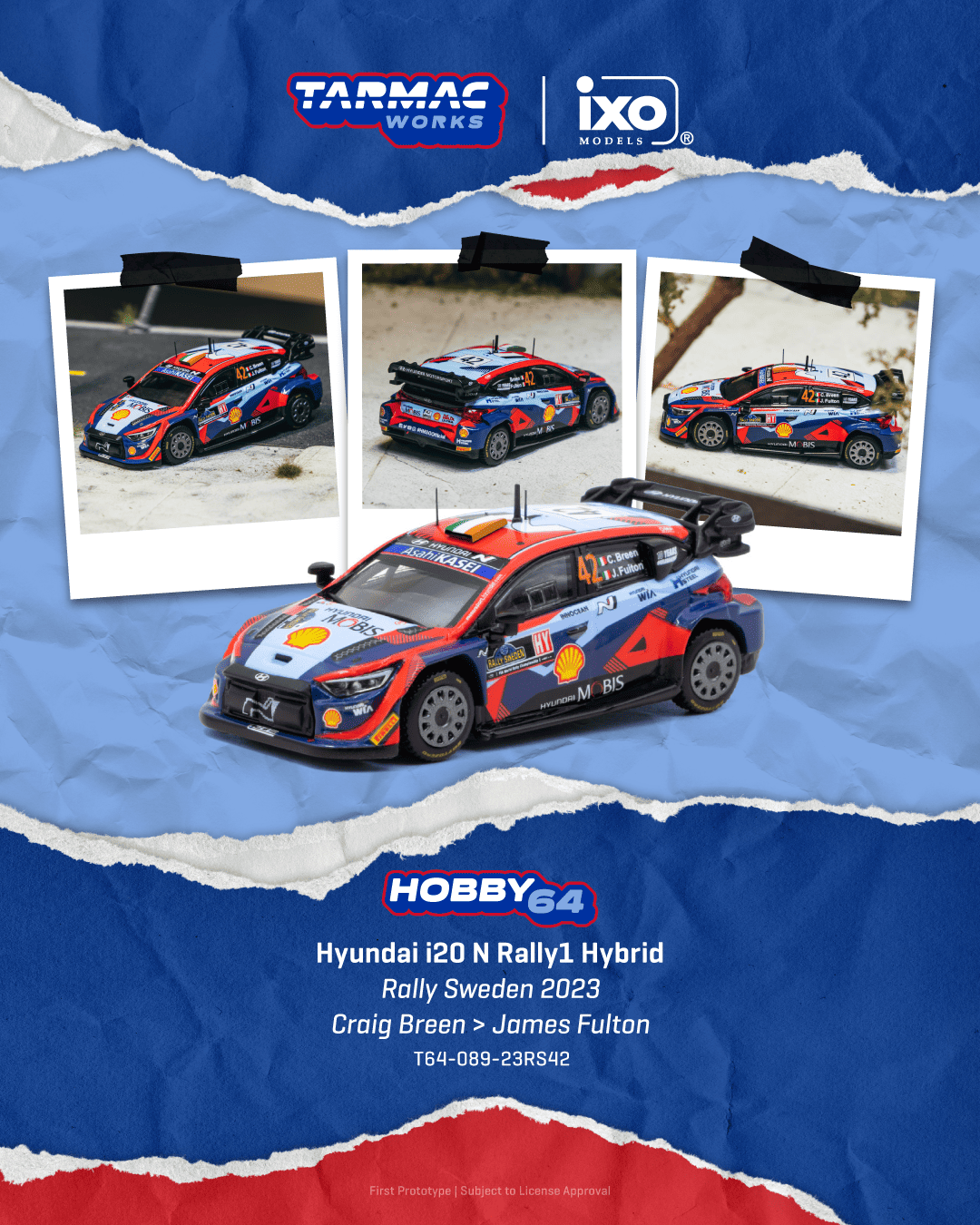Tarmac Works T64-089-23RS42 Hyundai i20 N Rally1 Hybrid Rally Sweden 2023