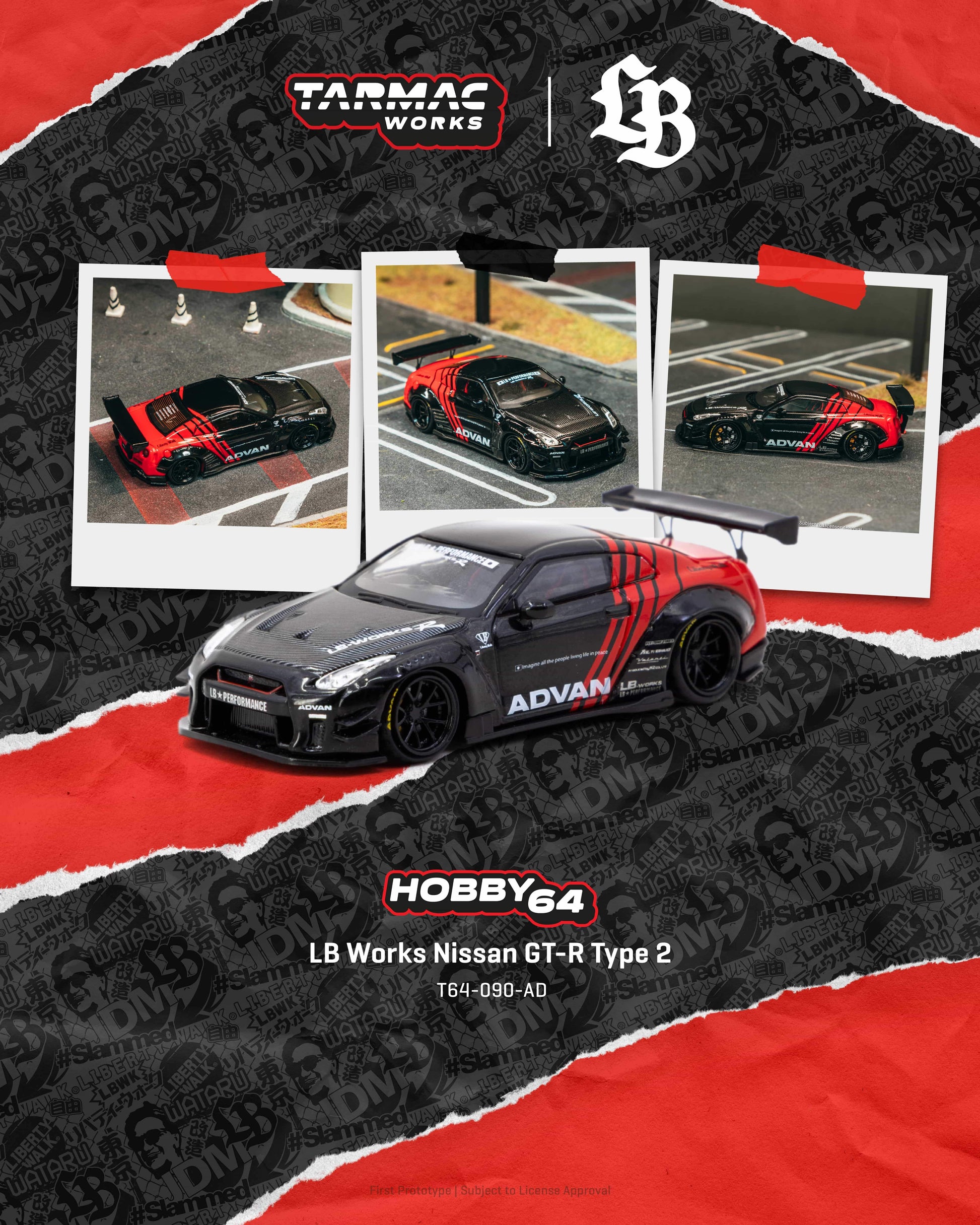 Tarmac Works 1:64 Scale LB Works Nissan GT-R Type 2 Advan
