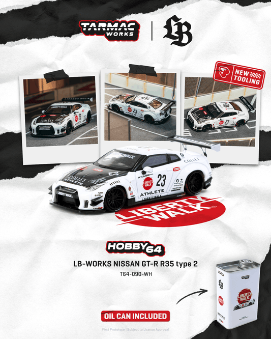 Tarmac Works 1:64 Scale LB-Works Nissan GT-R R35 Type 2 White
