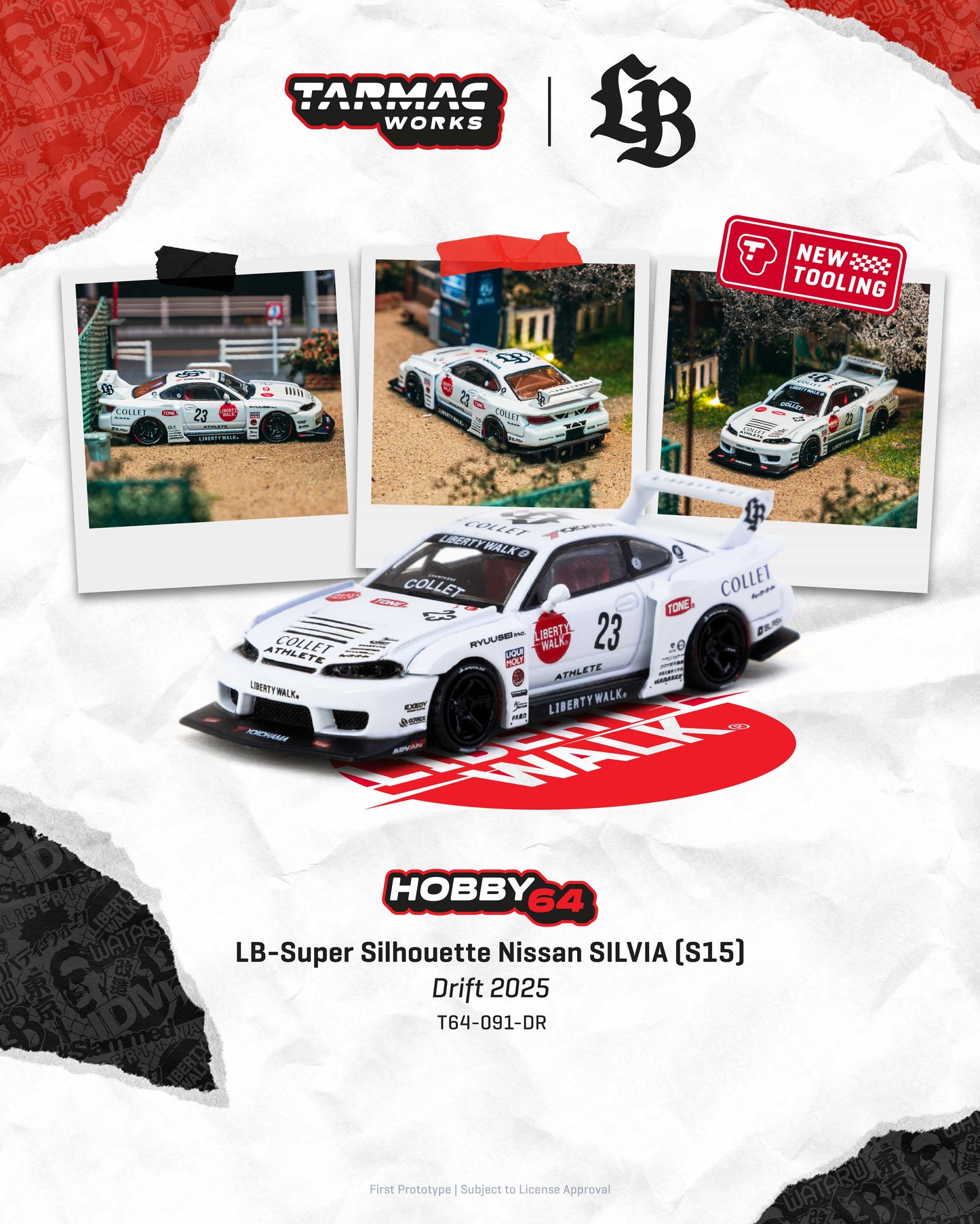 Tarmac Works 1:64 Scale LB-Super Silhouette Nissan SILVIA (S15) Drift 2025