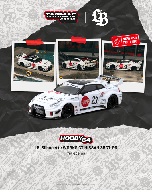 Tarmac Works T64-105-WH LB-Silhouette WORKS GT Nissan 35GT-RR White-Tarmac Works-1:64-Mobile Garage HK