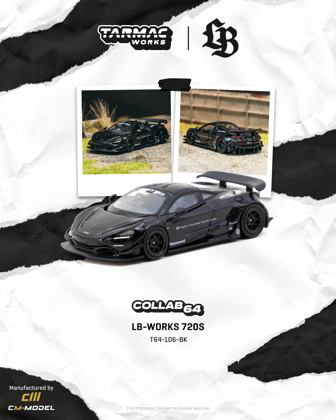 Tarmac Works 1:64 Scale LB-WORKS 720S Black