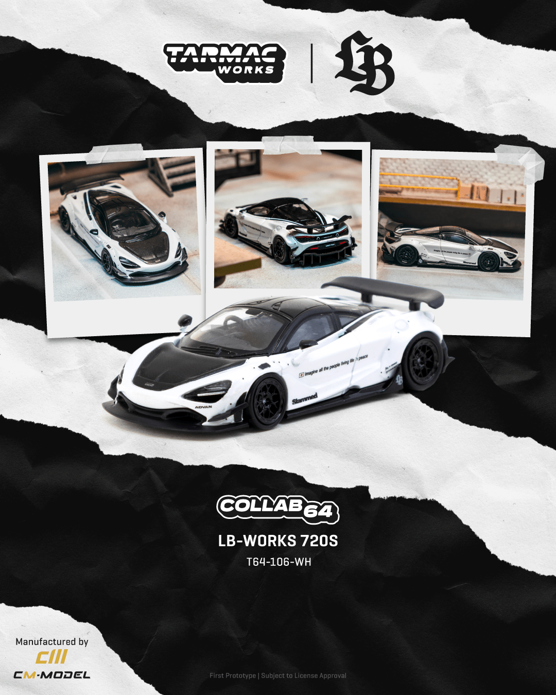Tarmac Works 1:64 Scale LB-WORKS 720S White