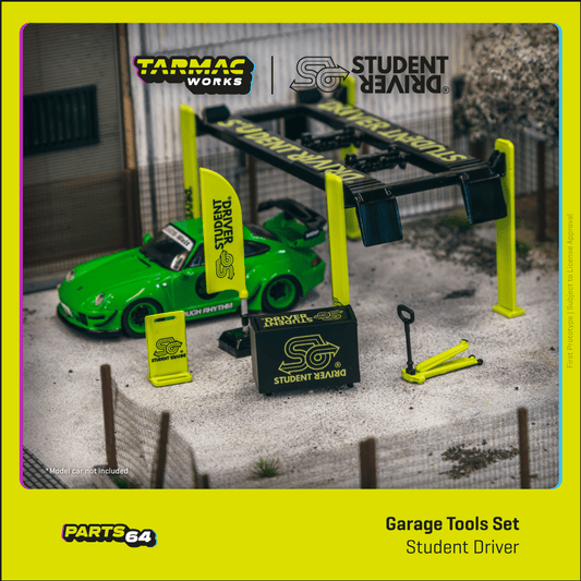 Tarmac Works 1:64 Scale Student Driver Garage Tool Set