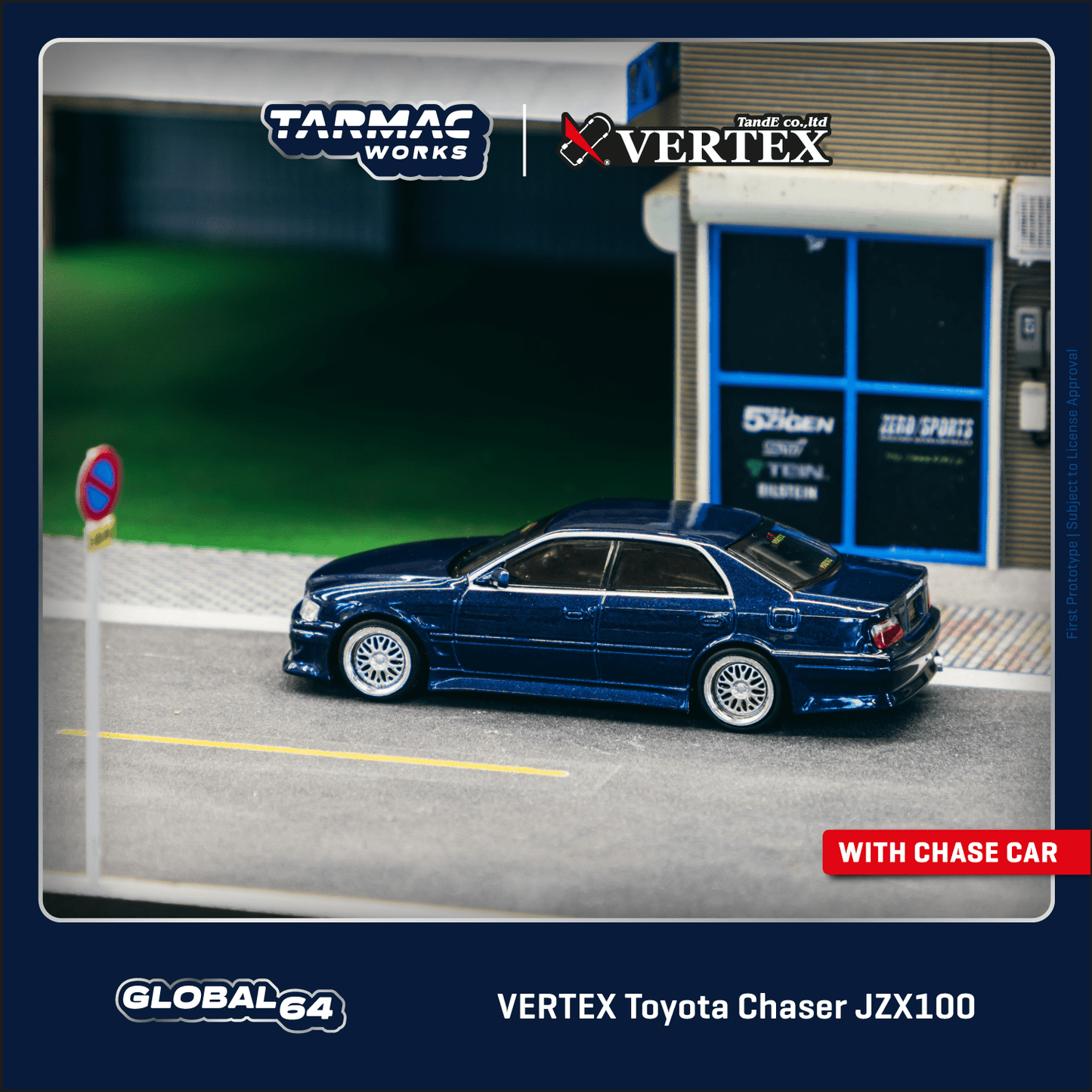 Tarmac Works VERTEX Toyota Chaser JZX100 Blue Metallic