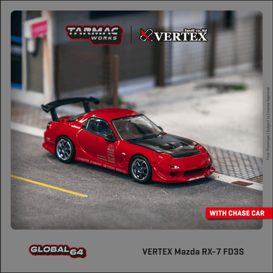 Tarmac Works 1:64 Scale VERTEX Mazda RX-7 FD3S Red