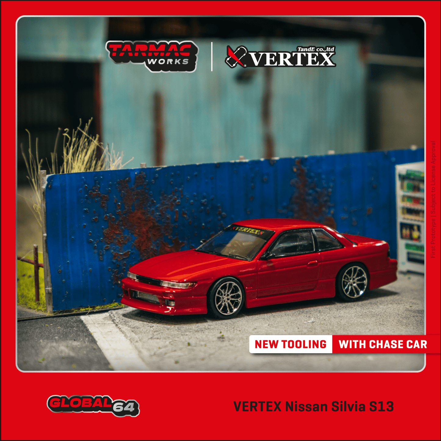 Tarmac Works x VERTEX Nissan Silvia S13 Red Metallic