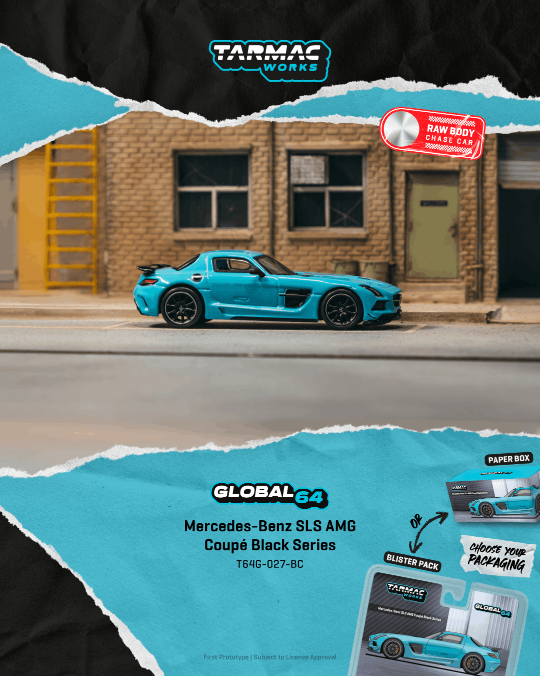 Tarmac Works T64G-027-BC Mercedes-Benz SLS AMG Coupé Black Series Matte Blue