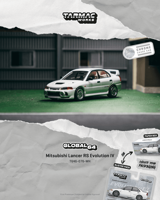 Tarmac Works T64G-076-WH Mitsubishi Lancer RS Evolution IV White