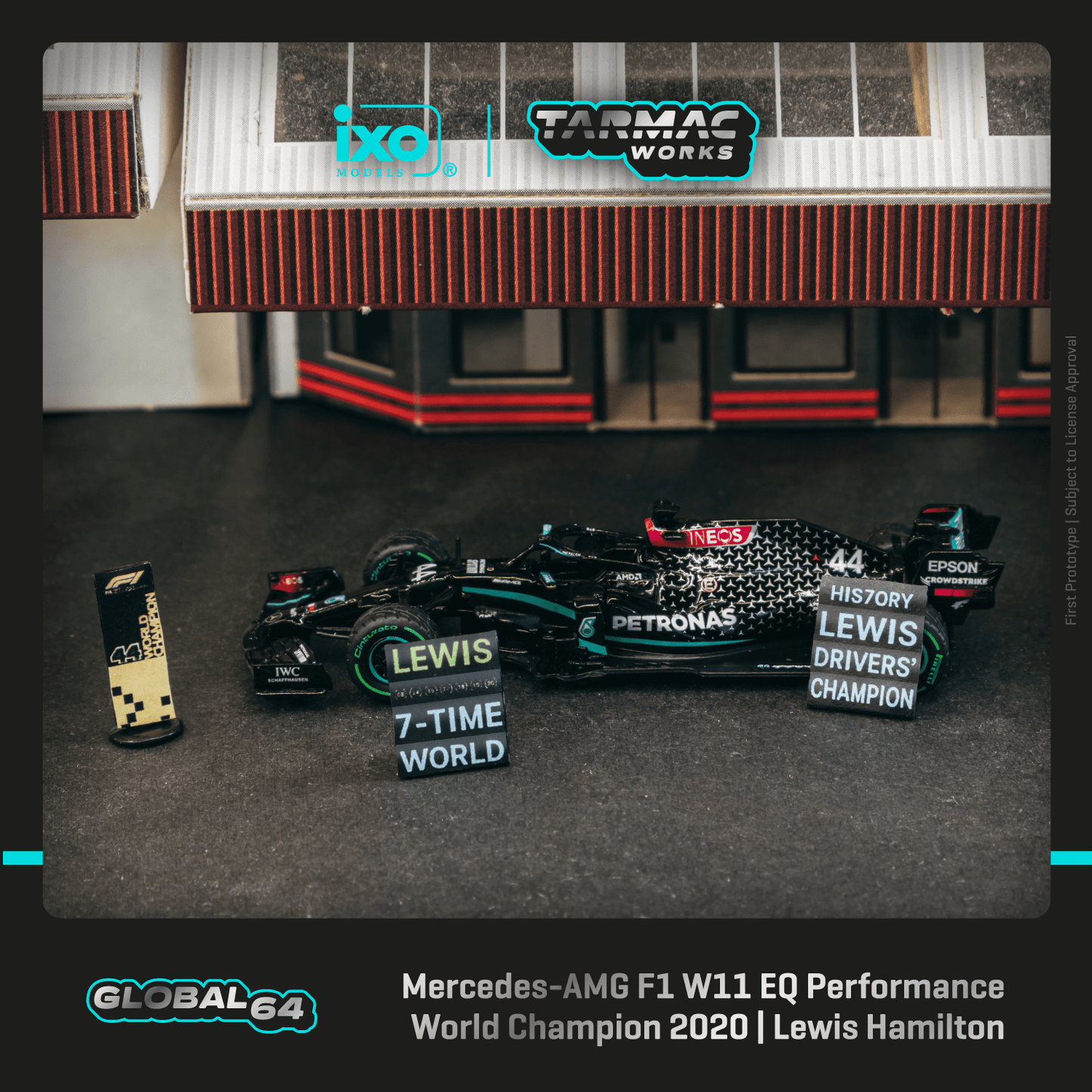 Tarmac Works 1:64 Scale Mercedes-AMG F1 W11 EQ Performance Turkish Grand Prix 2020 Winner World Champion 2020 Lewis Hamilton
