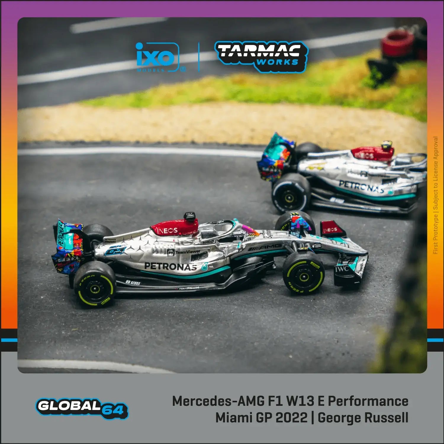 Tarmac Works 1:64 Scale Mercedes-AMG F1 W13 E Performance Miami
