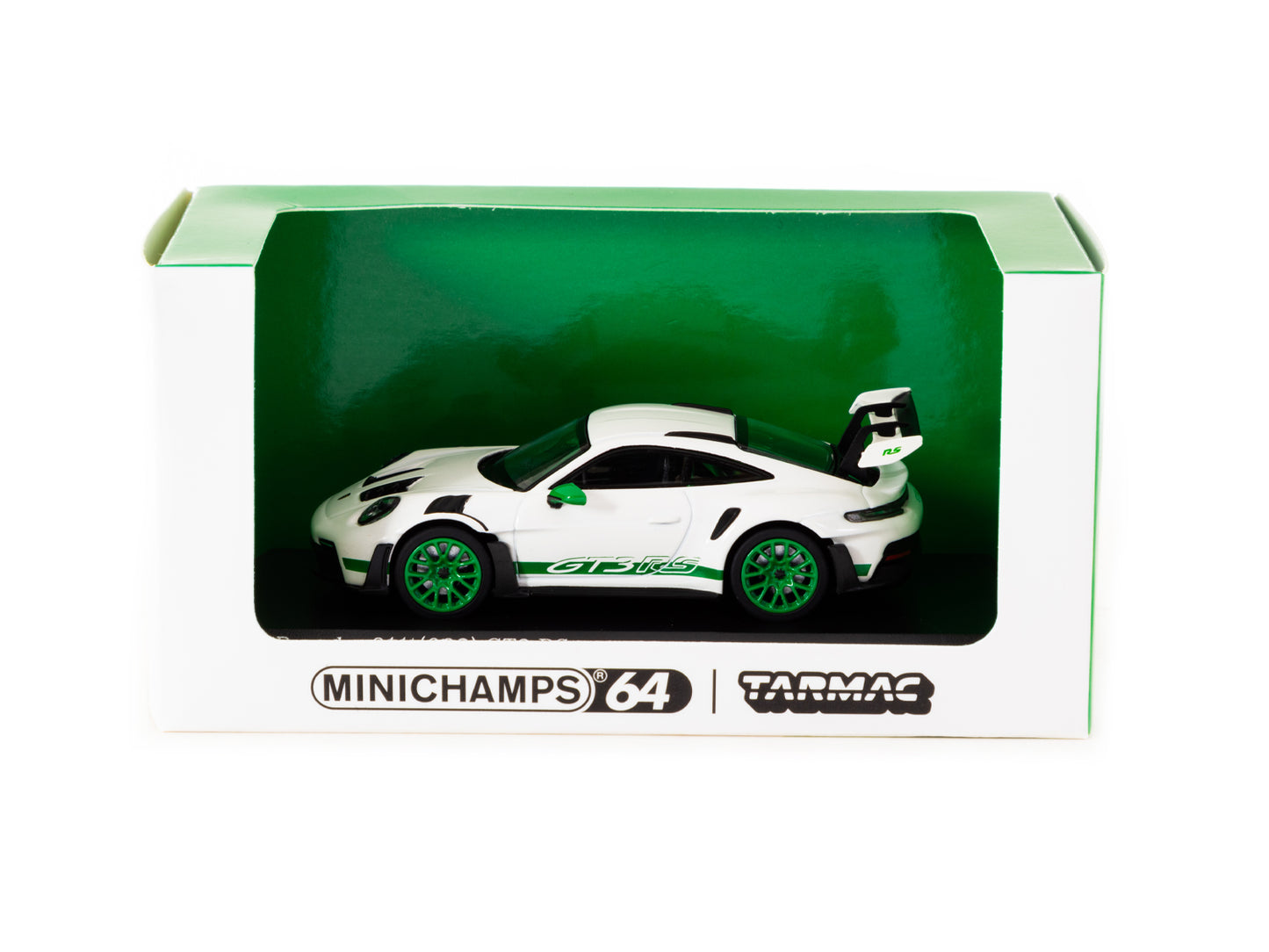 Tarmac Works x Minichamps 1/64 Porsche 911 (992) GT3 RS White / Green