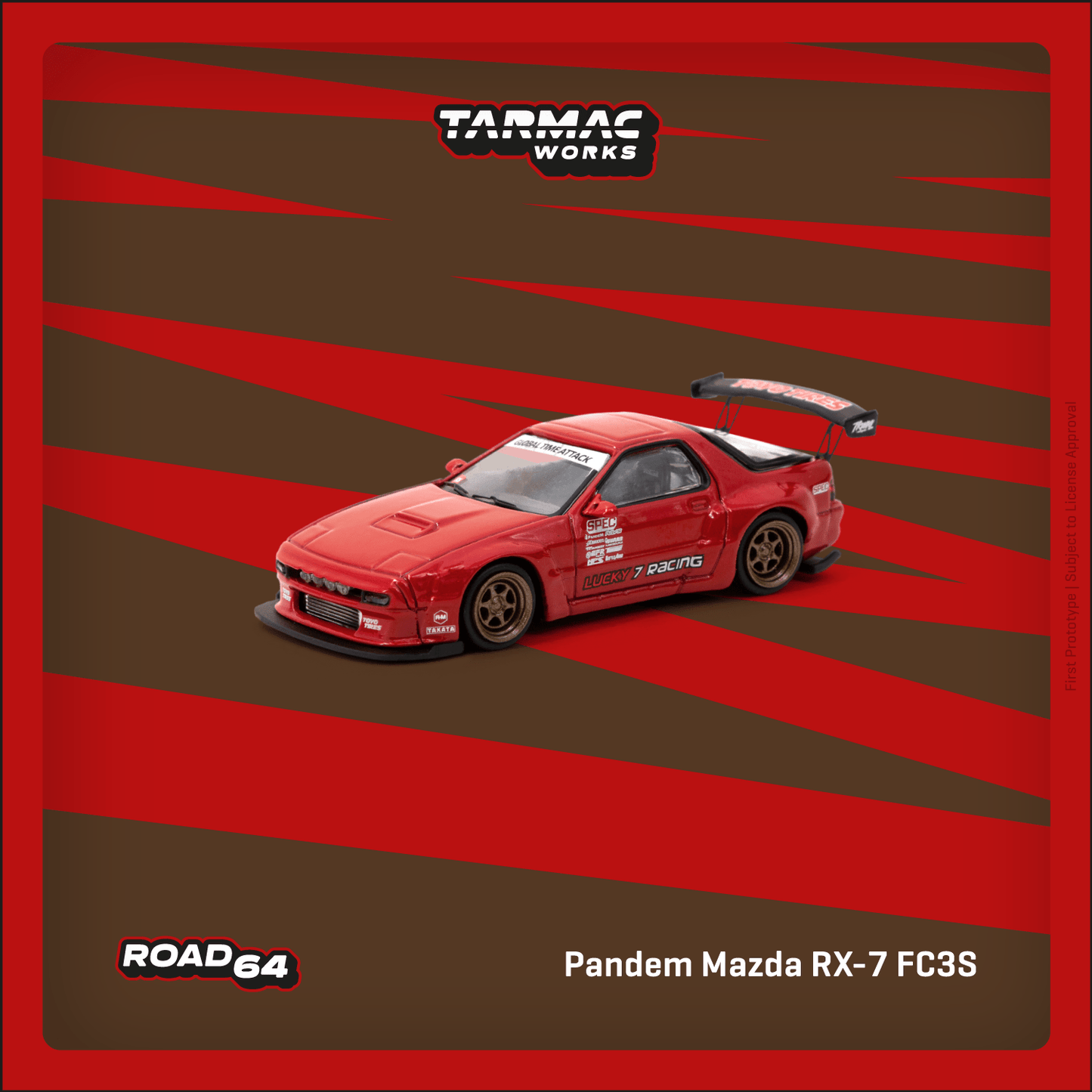 Tarmac Works 1:64 Scale Mazda Pandem Mazda RX-7 FC3S Red T64R-066-RE