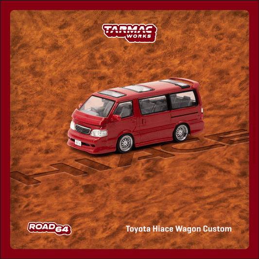 Tarmac Workls 1:64 Scale Toyota Hiace Wagon Super Custom Red