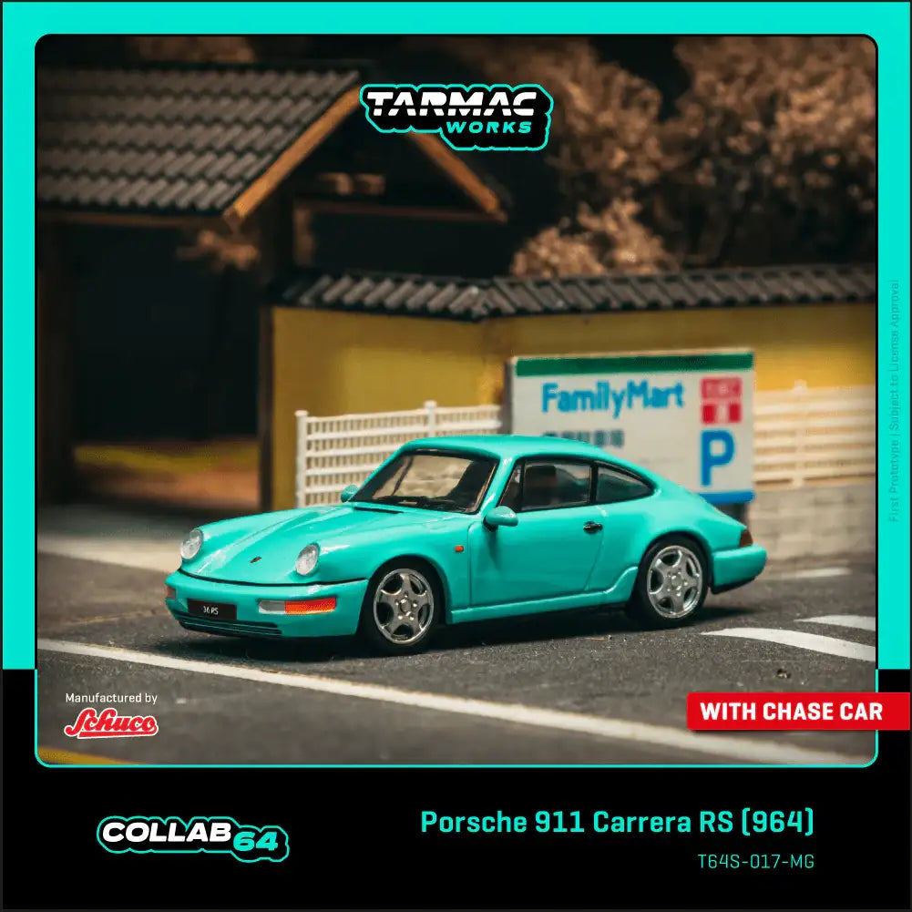 Tarmac Works x Schuco 1:64 Scale Porsche 911 Carrera RS (964) Mint Green