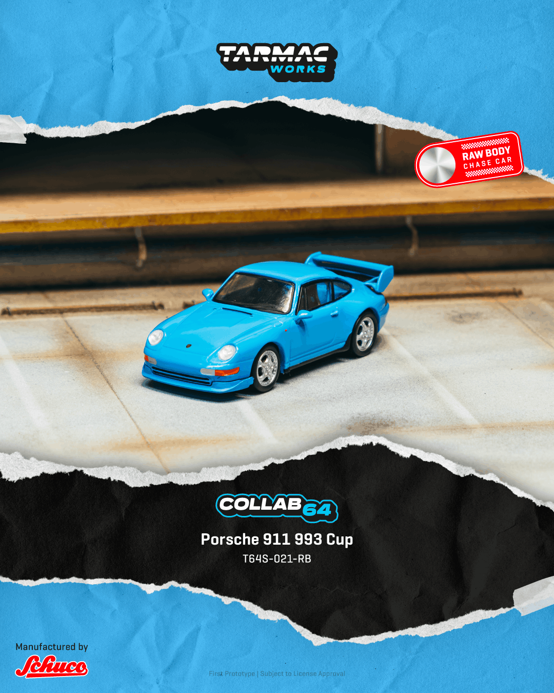 Tarmac Works Collab64 Porsche 911 993 Cup Riviera Blue-Tarmac Works-Collab64-Mobile Garage HK