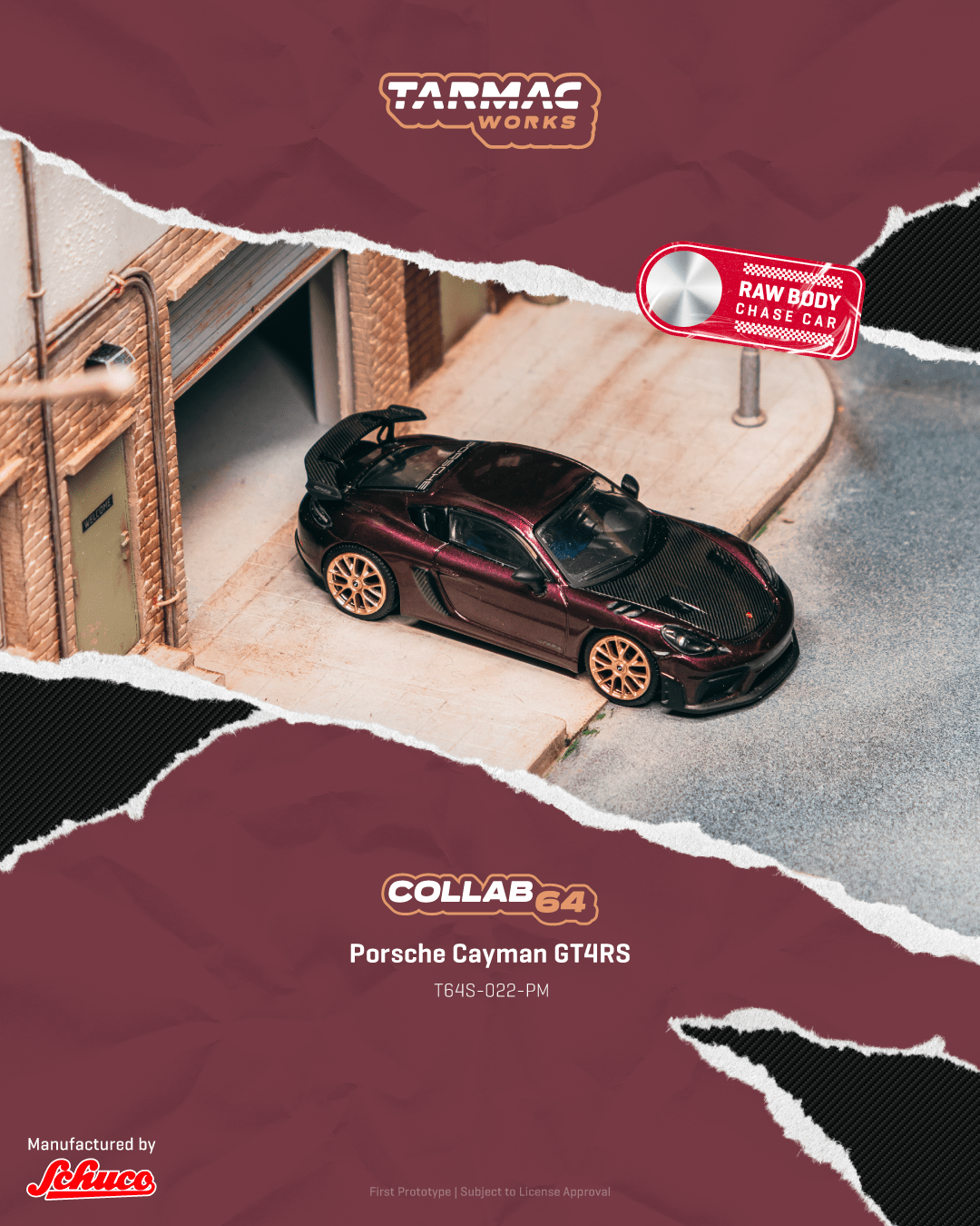 Tarmac Works 1:64 Scale Porsche Cayman GT4RS Amethyst Metallic