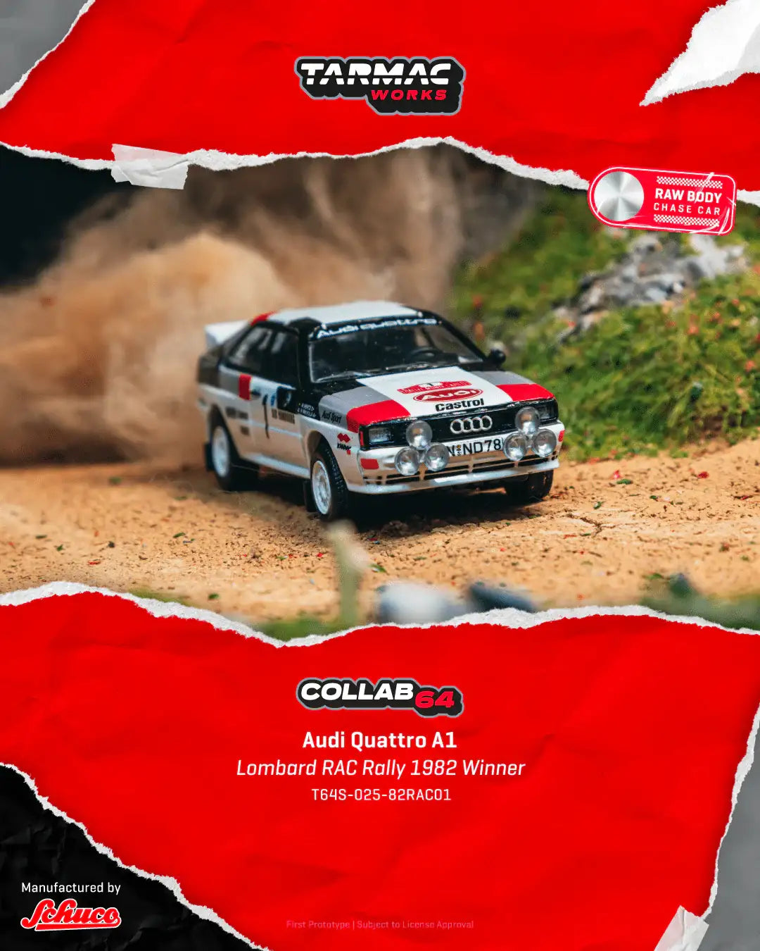 Tarmac Works Collab64 Audi Quattro A1 Lombard RAC Rally 1982 Winner 1: ...