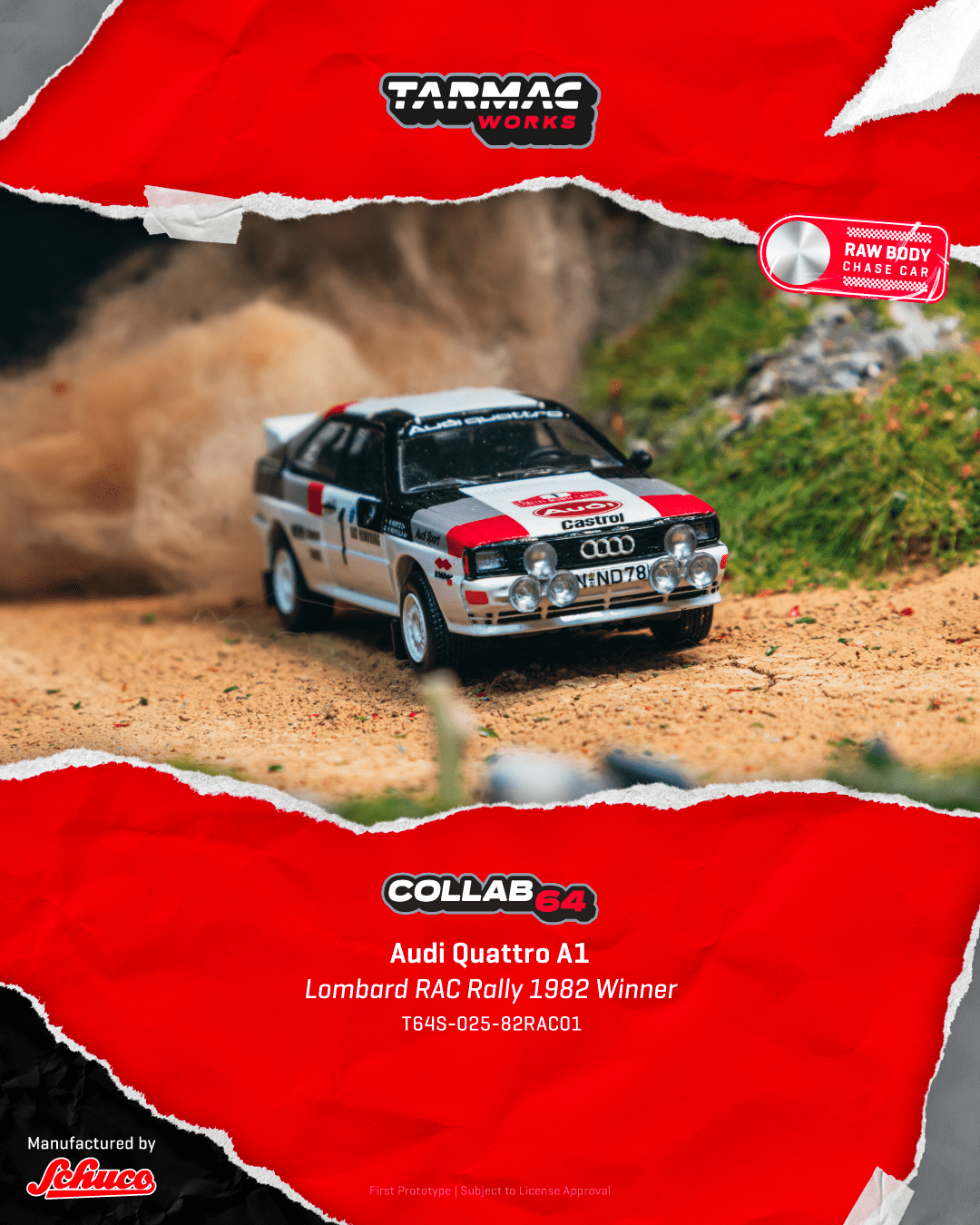 Tarmac Works 1:64 Scale Audi Quattro A1 Lombard RAC Rally 1982 Winner
