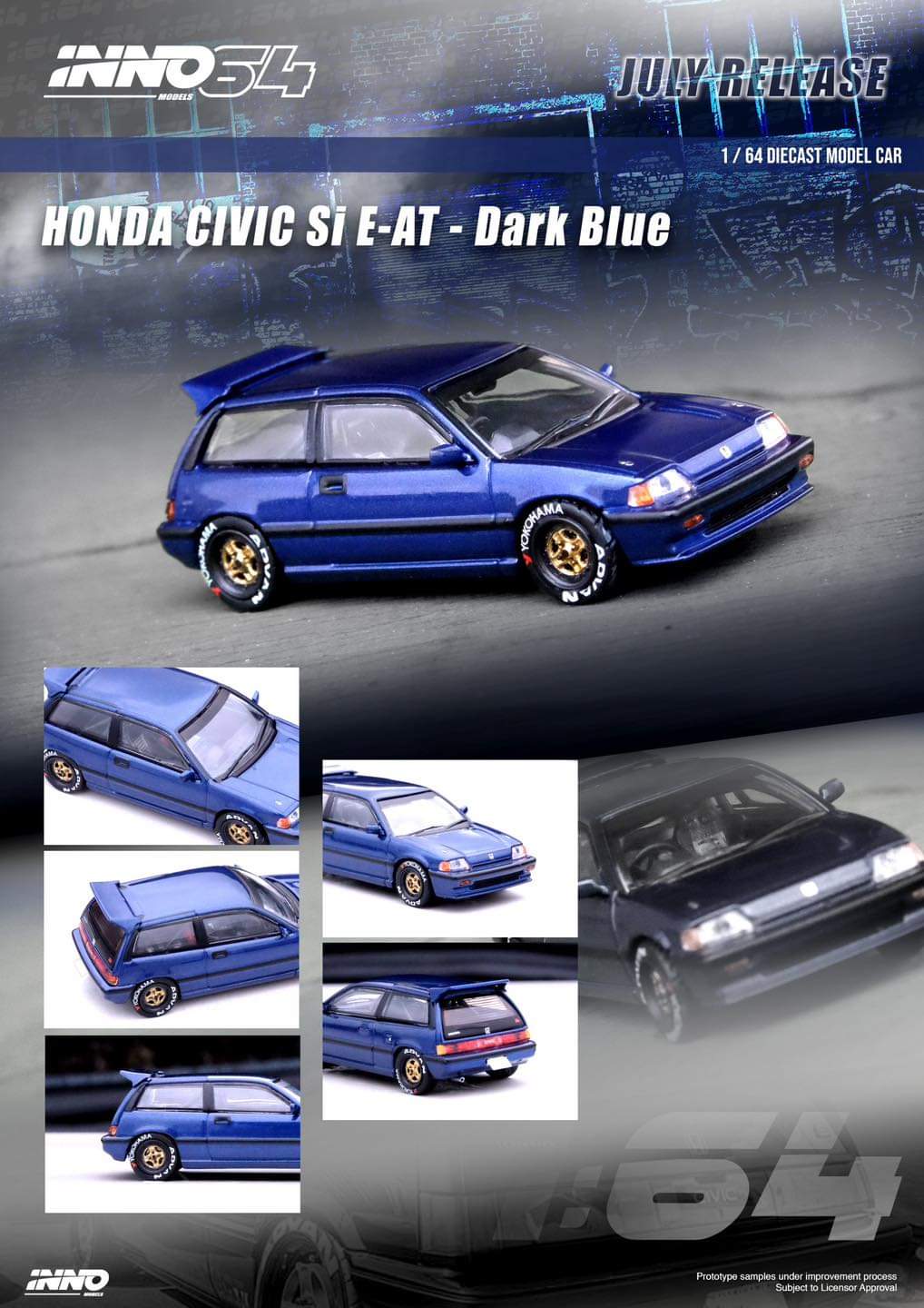 Inno64 1:64 Honda Civic Si E-AT Dark Blue