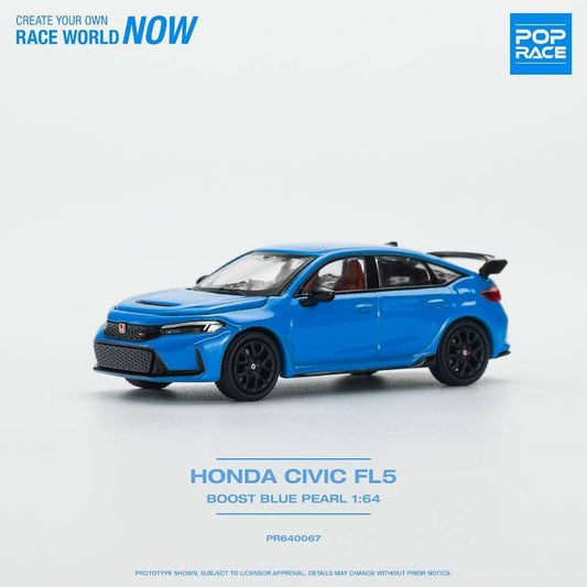 Pop Race 1:64 Scale Honda Civic Type-R FL5 Boost Pearl Blue