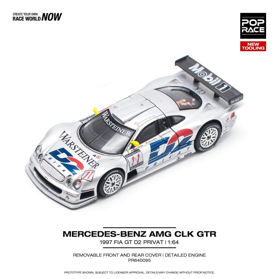 Pop Race 1/64 MERCEDES-BENZ CLK AMG GTR - 1997 FIA GT D2 PRIVAT
