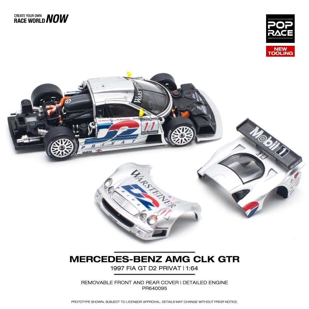 Pop Race 1/64 MERCEDES-BENZ CLK AMG GTR - 1997 FIA GT D2 PRIVAT
