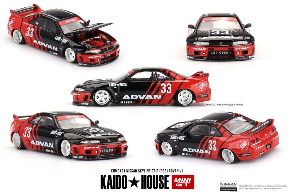 Mini GT x Kaido House #191 Nissan Skyline GT-R (R33) ADVAN